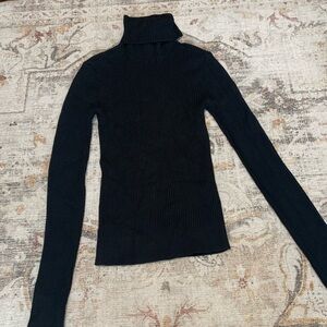 Abercrombie & Fitch Black Ribbed Knit Turtleneck Sweater